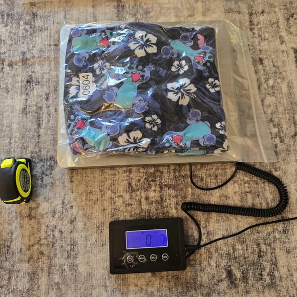 Disney Stitch Pajama Pants Womens Large 12/14 Blue Hibiscus Lounge Sleep Joggers - Picture 10 of 10